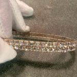 #404 BOUTIQUE Double Rhinestone Stretch Bracelet White Photo 1