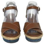 Coach Eaton Sandals Women's Wedges Platform Shoes Heels Size 8.5 Leather Denim Photo 2