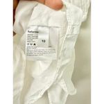 Reformation  Cecille Embroidered 3/4 Sleeve Tie Front Mini Dress White Women's 10 Photo 4