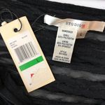 Studio M Alesia Dress Cap Sleeve Scoop Neck Ruched Mini Black Large Photo 2