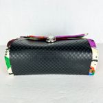 Handmade  Top Handle Wood Fabric Handbag Purse Scandinavian Abstract Artsy OOAK Photo 4