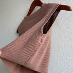 Knitted Cropped Sweater Vest Pink Photo 4