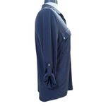 Jones New York Jones NY Utility Popover Roll Tab Navy Blue Tunic Top Med Quiet Luxury Academia Photo 2
