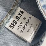 NWT SER.O.YA Tate Denim Top in Coastline Blue Wash Sz MEDIUM Strapless Tie Back Photo 7