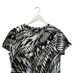 DKNY  Print Knot Cutout T-Shirt in Black White Combo Soft Short Sleeves SZ M #189 Photo 3