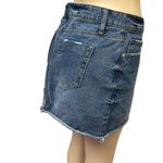Ashley Mason  Cotton Denim Raw Hem Blue Jean Mini Skirt Womens Size Large Photo 3