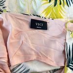 VICI  yellow floral midi slip sundress with draped neckline size small Photo 6