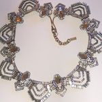 BaubleBar  Elegant Aged Brass Yellow CZ Rhinestone Geometric Statement Necklace Photo 2