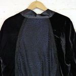 Sam Edelman Jacket Womens S Black Velvet Smoking Wrap Back Lace Boho Hippie Photo 7