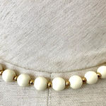 Monet  vintage cream and gold tone beaded necklace Photo 0
