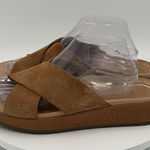 Vionic  Hayden Suede Women's Size 10 Slides Platform Sandals Leather Toffee Brown Photo 0