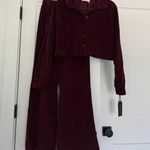 $242 New Les Tien Iris Bordeaux Corduroy Button Up Photo 6