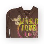 Lucky Brand VHTF: new Y2K  ✌︎︎ Live in Love Graphic Zip Hoodie ✌︎︎ Cocoa Neon XS Photo 4