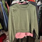 Lululemon 83. Perfectly Oversized Cropped Crew *Softstreme™ Green Twill Photo 2
