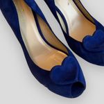 Kate Spade Heels | New York Dreamer Blue Suede Heart Peep Toe Pumps Size 8 1/2 B Photo 0