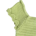 ZARA Lime Green Crochet Off Shoulders Cropped Tank Top SZ S #1138 Photo 2