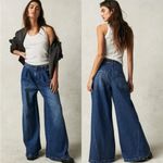 Free People  Equinox Denim Trousers Lake Life Blue 29 Wide Leg Jeans Slouchy Photo 2