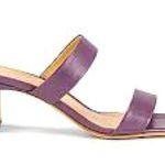Schutz NWOB Pony Heel Sandal Purple Leather Orchid Square Toe Strappy 10 Photo 1