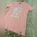 Carhartt pink white floral graphic T-shirt women’s size small Photo 3