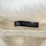 ZARA  Womens cream Long Sleeve‎ Faux Fur Pullover Sweater Soft Girl Small Photo 3
