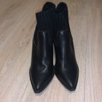 Jane & The Shoe Black Vegan Leather Point Sweater Fold Down Womens Ankle Booties Size 8.5 Photo 1