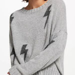 Rails  Perci Lightning Bolt Trendy Crewneck Wool Blend Sweater Medium Gray $165 Photo 0