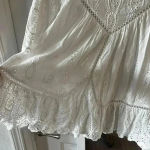 Zimmermann 725  White Cotton Broderie Anglaise Lace Cut Out Smocked Top Size 1 Photo 5