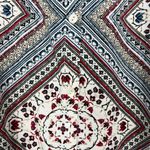 J Jill Blouse Top Womens 3X Red Blue Floral 3/4 Sleeve Button Back Slit High Low Photo 5