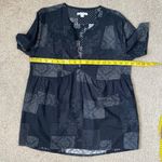 James Perse  V-Neck Patchwork Top Black‎ Combo 1 equals S Photo 6
