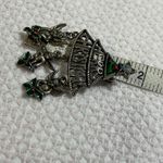 Vintage gold tone Christmas tree with dangle angels. Photo 2