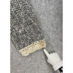 Chico's  Women's Knit Blazer Gray Crochet Marled Open Front Size 1 Fringe Hem Photo 5