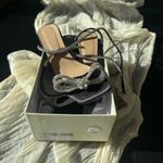 Square toe rhinestone bow heels size 8 Black Photo 1