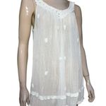 Letarte Women’s Size M White Cotton Voile Embroidered Swimsuit Cover Up Tunic Size M Photo 1