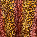 Escada silk leopard button front oversized blouse size 34 (XS). Orange Photo 7
