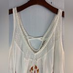 Idyllwind M Painted Floral White Tank Top with Embroidered Look Details Photo 6