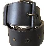 Donald Pliner Belt Expresso Leather Metal Studs 2" Wide Adjustable New NWT $190 Brown Photo 0