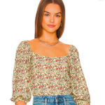 Nation Ltd  Dallyce Romance Tee Vintage Fleur Small Top Yellow Floral cottagecore Photo 0