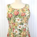 Laura Ashley VTG Womens US8 Floral Dress Spring Tulips 90s Preppy Coastal Brunch Photo 3