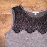 Soprano  Gray Lace Trim Sleeveless Top Made in USA Photo 2