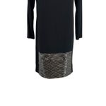 Gerard Darel  Sequin Shift‎ Dress Long Sleeve Black Silver Size 38 US 6 Photo 9