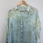 Free People Vintage Gauze Oversized Floral Tunic Button Up Top Size S Boho Photo 1