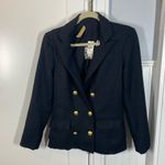 Anthropologie Bishop + Young Parker Black Blazer Gold Buttons Academia Size XXS Photo 4