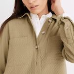 Madewell  green quilted button front top Photo 1