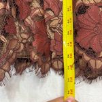 Calvin Klein  2 Lace Brown Dress Floral A-Line Sheath Fringe Formal Wedding Party Photo 7