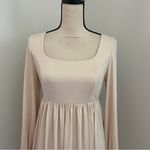 Joyfunear Pleated Long Sleeve Gown Medium Renaissance Pastel Pink Maxi‎ Dress Photo 4