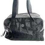 Lululemon  Urban Sanctuary Black Silver Metallic Faux Leather Duffel Bag Handbag Photo 3