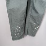 Aerie  werk and play twill jumpsuit‎ w/ paint splatter in green Photo 6