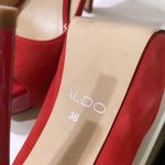 ALDO Suede Red Peep Toe Heels 👠 Photo 1