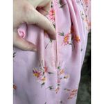 formal dress prom maxi pink floral sheer sleeves pink orange 1970s Size XL Photo 11