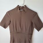 Elaine Kim Tech Stretch Zip Off Midi Dress Gray Size XS Photo 5